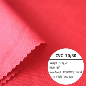 CVC 70% pamuk % 30% Polyester yangına dayanıklı kumaş için iş giysisi