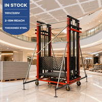 Échafaudage électrique pliable et portable avec câble métallique, capacité 300kg-500kg, hauteur 2-15m, pour usage intérieur et extérieur