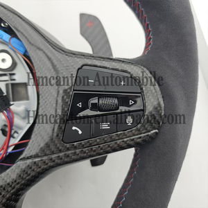 Volante Deportivo de Fibra de Carbono y Alcántara con LED para BMW G20 G30 G01 Serie 3 Serie 5, Precio al por Mayor - Product Image 3
