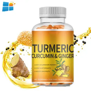 OEM/ODM/OBM ขมิ้น Curcumin Gummies วิตามินขมิ้น Gummies มังสวิรัติสนับสนุนภูมิคุ้มกันขมิ้นขิง Gummies