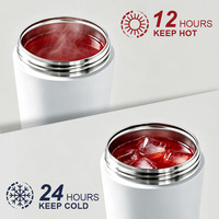 Gourde isotherme à double paroi en acier inoxydable de 600 ml avec boule métallique pour shaker de protéines, bouteille d'eau pour la salle de sport
