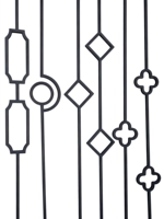 Haute qualité noir mat 1/2 ''* 44'' forme de cercle en fer forgé balcon garde-corps escalier balustre broche pour la Villa intérieure
