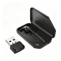 Auriculares Bluetooth A6 de una sola oreja con micrófono de brazo, IPX6, inalámbricos, con estuche de carga con pantalla digital