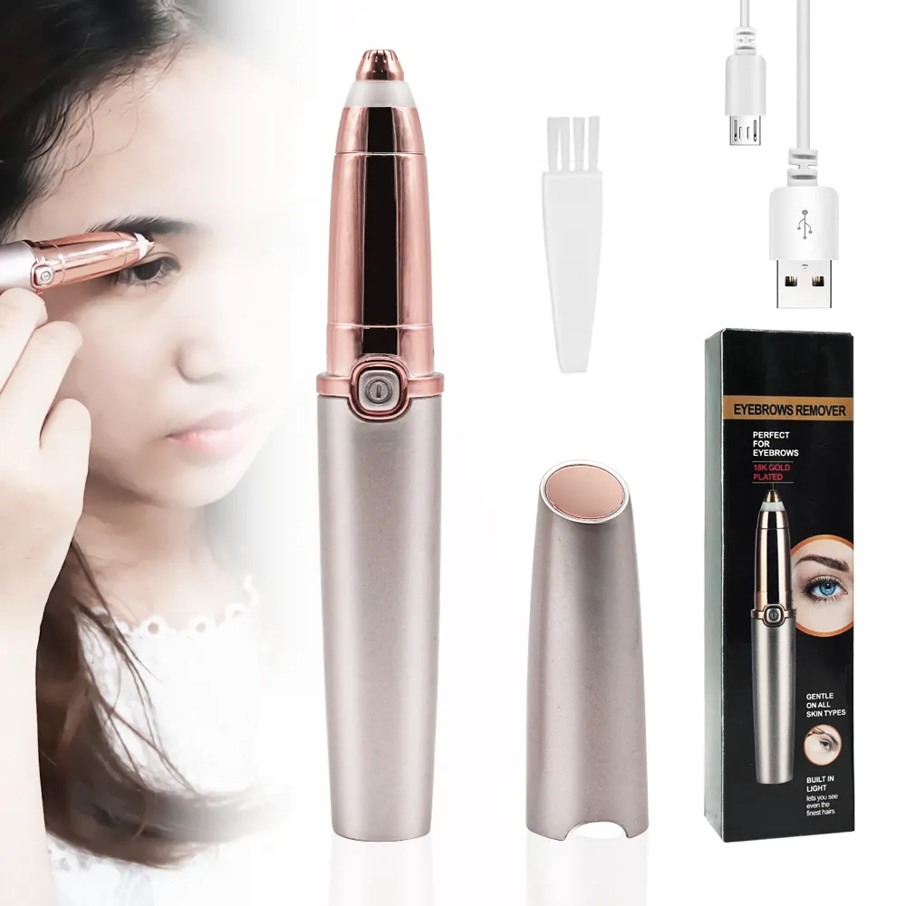 Rechargeable Eyebrow Hair Remover Painless Eyebrow Trimmer Eyebrows Razor Tool