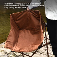Chaise de camping portable CHENYUE robuste à dossier bas, structure en acier, ultralégère, pliable en quatre parties, chaise lune pour l'extérieur