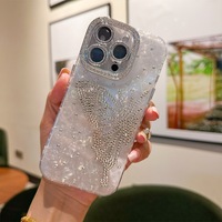 Coque de téléphone papillon ajourée en strass de luxe léger, motif exquis, compatible avec iPhone 17 16 15 14 13 12