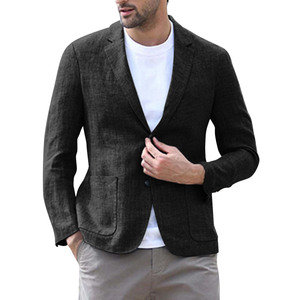 Vestito di moda Casual da <span class=keywords><strong>uomo</strong></span> di vendita calda. <span class=keywords><strong>Giacca</strong></span> <span class=keywords><strong>estiva</strong></span> in <span class=keywords><strong>lino</strong></span> europeo e americano - Product Image 5