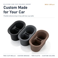 Support de Gobelet Double en Silicone Personnalisé pour Voiture, Insert de Remplacement pour Boîte d'Accoudoir, Pièces en Caoutchouc Moulé OEM ODM en Gros