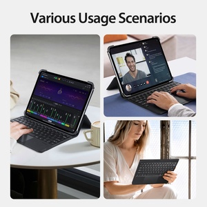 Funda Universal para Tablet de 9-11 Pulgadas con Teclado Plegable Trasero, Cubierta de Cuero PU Simple para Negocios, Producto Nuevo - Product Image 5