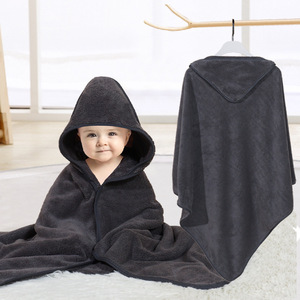 80*80 cm 200 Grammes/pièce Serviette de bébé à capuche en microfibre avec broderie de dessin animé pour garçon et fille - Product Image 6