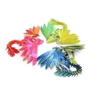 Idées cadeaux : Modèle d'impression 3D personnalisé, dinosaure articulé avec plumes, jouet Archaeopteryx mobile, ornements de bureau - Product Image 1