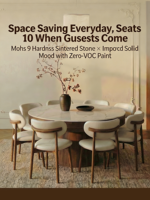 Ensemble de table à manger ronde extensible et pivotante moderne de 1,8 mètre, structure en bois de noyer noir, écologique, durable, 6 places, meubles pour la maison