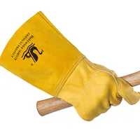 ヘビーデューティーティグ溶接手袋耐熱ヤギ革パームカウスプリットレザーカフ安全保護手袋