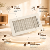 Diffuseur vertical à lamelles 8*4 de haute qualité en acier laminé à froid intégré pour la ventilation des hôtels, bureaux et bâtiments (HVAC)