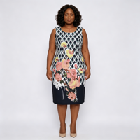 Ensemble deux pièces grande taille pour femme, style turc, imprimé floral, avec manteau à manches mi-longues et robe, tenue africaine