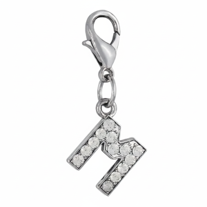 Ciondolo a forma di lettera M in cristallo con strass per la creazione di gioielli - Product Image 2