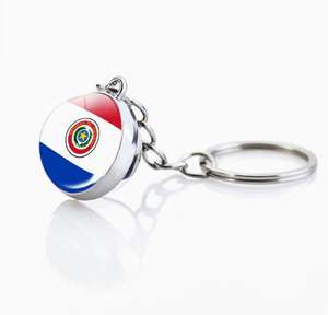 Porte-clés <span class=keywords><strong>et</strong></span> pendentif de sac en verre avec fleur en cristal, motif drapeau du Pérou, souvenir de <span class=keywords><strong>voyage</strong></span> - Product Image 5