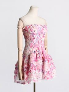 Bettergirl thời trang hoa ngực hàng đầu ngắn màu hồng ăn mặc của phụ nữ quần áo 2024 mùa xuân kỳ nghỉ giản dị sexy thanh lịch của phụ nữ Dresses - Product Image 3