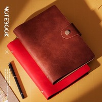 A5 Echtes Leder Retro Business-Notizbuch mit säurefreiem Papier, Schnappverschluss & Ringbindung, anpassbarer Büro-Notizblock – Großhandel