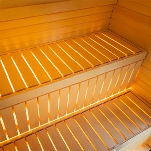 Sauna de Vapor Húmedo Moderna para Exteriores con Luz de Color, de Cedro Rojo, para 4 Personas, con Estufa de Piedras Calientes - Product Image 5