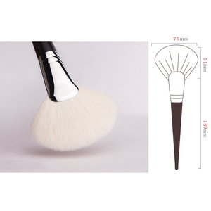 003 Tùy Chỉnh Trang Điểm Bàn Chải Logo Fan Redudant Bột Bàn Chải Dê Tự Nhiên Và Tổng Hợp Tóc Đồng Ống Mun Xử Lý 41Pcs - Product Image 2