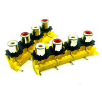 AV4-8.4-16 4 yollu genel amaçlı için rca jakı pcb dayanağı AV RCA giriş jak soketi 8 pin rca konnektör fişi