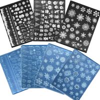 3D Silicone Moule Transparent Sculpture Flocon De Neige Papillon Estampage Plaque 3D Autocollant DIY Modèle Manucure Outils