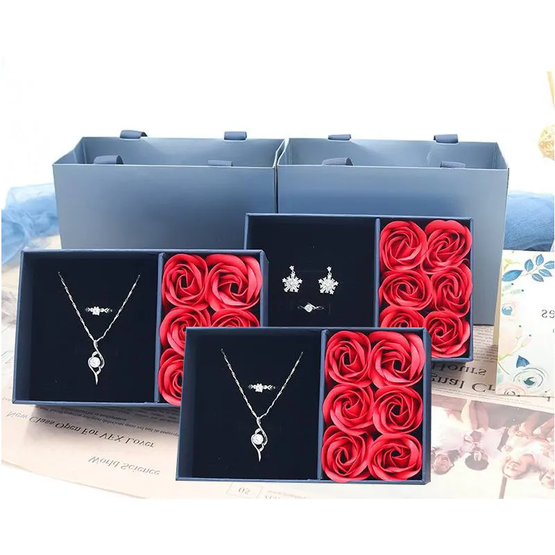 Boîte d'emballage Cadeau morsure en carton, boîte Cadeau bijoux Logo personnalisé, boîtes à fleurs de luxe pour Bouquets, vente en gros