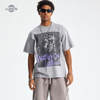 2025 nouvelle tendance marque imprimé hommes T-shirt américain rétro lavage eau ancienne personnalité