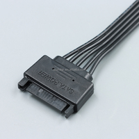 SATA 15-Pin Stecker auf Buchse Stromverlängerungskabel 30cm Flach Schwarz 18AWG Verzinnter Kupferdraht für HDD SSD Netzteil