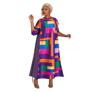 Europa y América, Moda Femenina, <span class=keywords><strong>Issey</strong></span> <span class=keywords><strong>Miyake</strong></span>, <span class=keywords><strong>Vestido</strong></span> Plisado Estampado con Cuello Redondo Más Vendido, Nuevo - Product Image 6