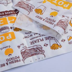 กระดาษห่อเบอร์เกอร์ขนาด18X18X18แว๊กซ์สำหรับร้านอาหารพิมพ์โลโก้ได้ตามต้องการ - Product Image 3