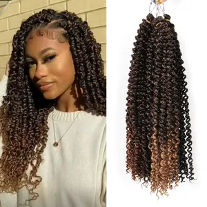 Alileader 18Inch Water Wave Passie Twist Gehaakt Haar Vlecht Ombre Kleur Passie Twist Vlechten Synthetische Gehaakte Hair Extensions