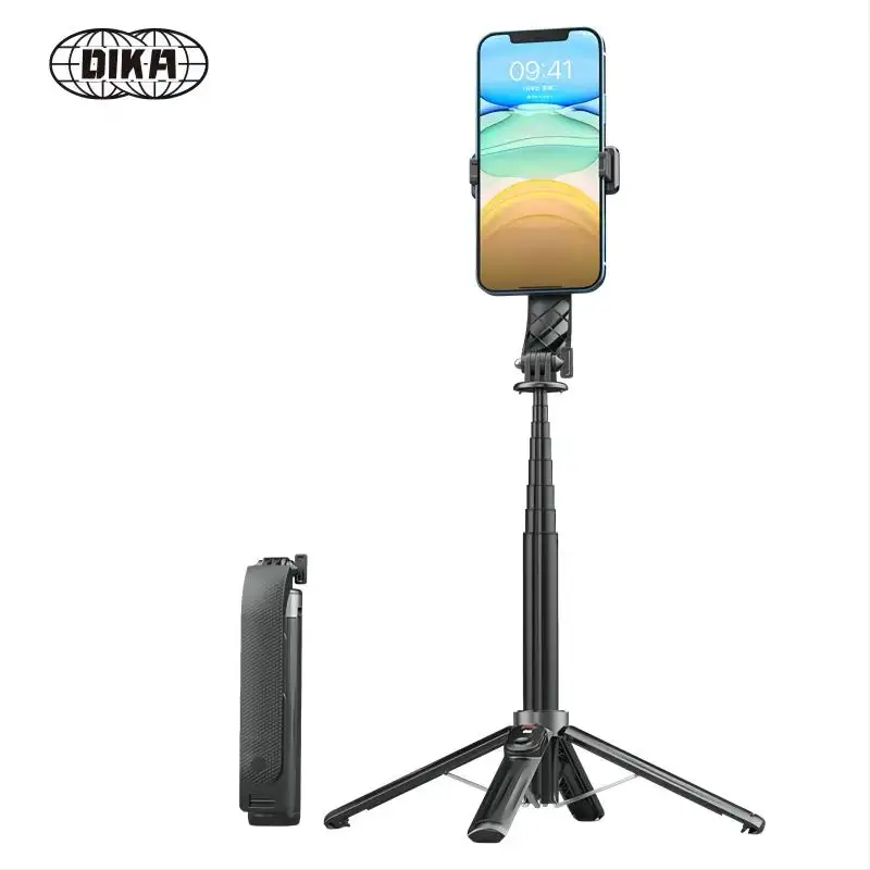 wireless bluetooth stand long telescopic pole selfie stick with remote control for phone and light