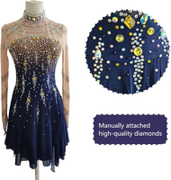 Robe de patinage artistique LIUHUO pour filles et femmes, en spandex extensible, pour performance, danse sur glace, compétition JC846