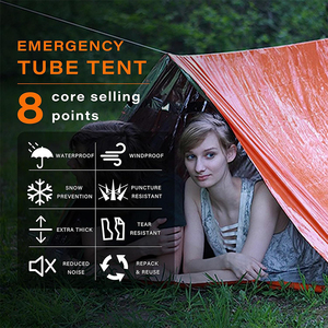 Tente de survie ultralégère pour 2 personnes, tente tubulaire, abri d'urgence étanche, bâche de survie coupe-vent - Product Image 3