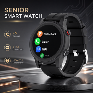 Montre connectée GPS 4G pour personnes âgées, appel d'urgence SOS, surveillance de la <span class=keywords><strong>santé</strong></span>, moniteur de fréquence cardiaque, tension artérielle, température - Product Image 1