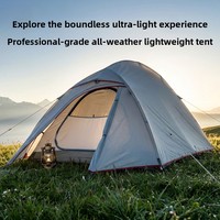Tente de trekking double couche pour une personne, légère, portable, imperméable, coupe-vent, en tissu Oxford 210D, avec structure en alliage d'aluminium, pour le camping