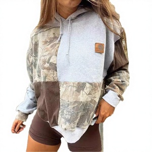 Sweat à capuche imprimé à manches longues en tissu non tissé respirant et décontracté pour femmes - Product Image 2