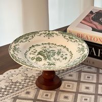 Ensemble de plats à fruits jetables en céramique et porcelaine, style américain, motif végétal, émaillé, cadeaux d'affaires, salon, table basse, lumière