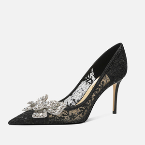 Sandales élégantes en dentelle de luxe pour femmes, talons hauts pour dames - Product Image 2