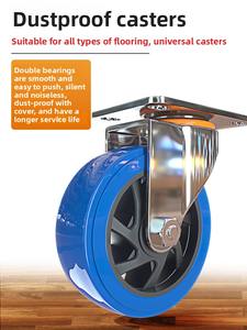 Chariot à plateforme silencieux à double couche MILLMISS, poussé à la main, pour le transport de marchandises en entrepôt, chariot à outils léger à trois niveaux - Product Image 6