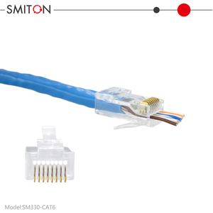 Connecteur RJ45 8 broches pour réseau LAN, prise 8P8C traversante Cat5e <span class=keywords><strong>Cat</strong></span> 5 UTP - Product Image 4