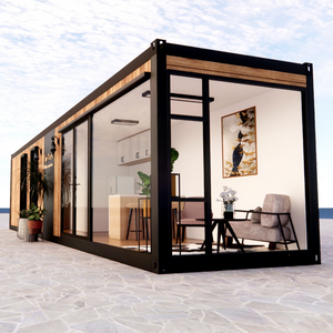 Contenedor Expandible de Lujo de 40 pies, Casas Prefabricadas Modulares de Bajo Costo, Kits de Casas Prefabricadas de Acero y Madera para Hoteles - Product Image 1