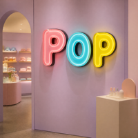 Lettres en acrylique 3D LED personnalisées style gelée, logo brillant et coloré pour enseigne de magasin, café, boutique, image de marque commerciale, OEM