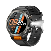 Montre connectée Android robuste Dodobit DT08 pour l'extérieur, écran AMOLED de 1,43 pouce, silicone magnétique, lampe de poche intégrée, suivi d'activité