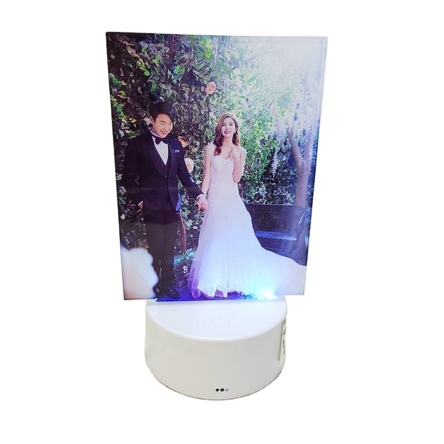 Qualisub Personalized Acrylic Photo Frame with LED Night Lamp Sublimation Acrylic Photo Frame Blanks LED Lights Bottom