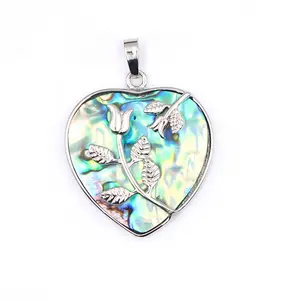 Doğal Abalone inci kabuk hayvan baykuş kaplumbağa kalp kelebek Oval kolye kolye kolye uçları takı yapımı için