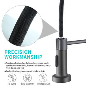 Leelongs 360 <span class=keywords><strong>Robinet</strong></span> Pivotant avec Pulvérisateur à Ressort Pistolet à Eau Chaude-Froide en Métal Acier Inoxydable Mitigeur <span class=keywords><strong>de</strong></span> Cuisine - Product Image 6