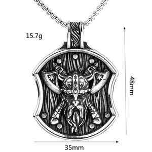 Pendentif Viking Odin en acier inoxydable en forme d'écusson, collier pour homme, cadeau, bijoux de mode - Product Image 5